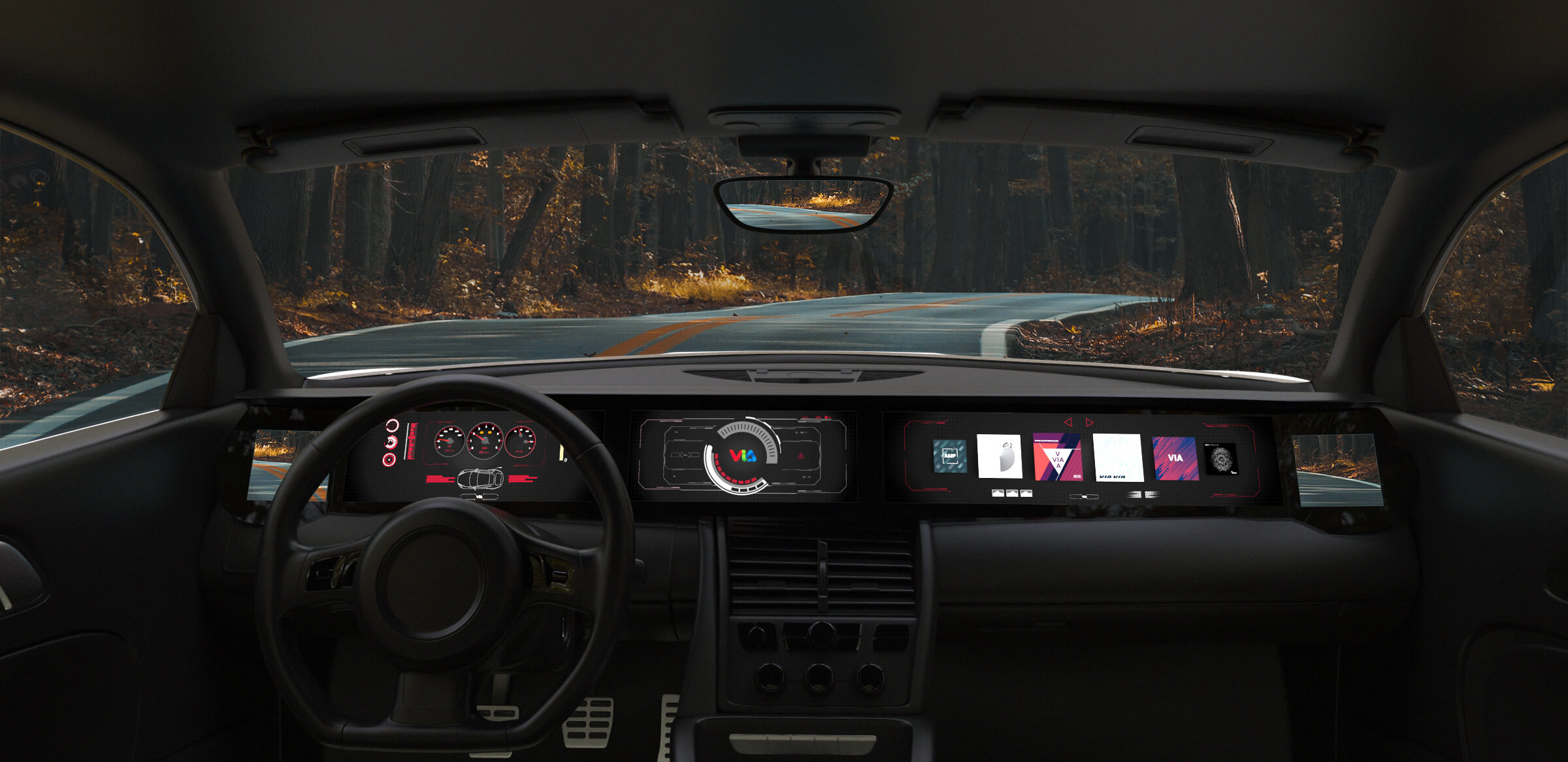 Cockpit of the Future Automotive Displaylösung von VIA optronics