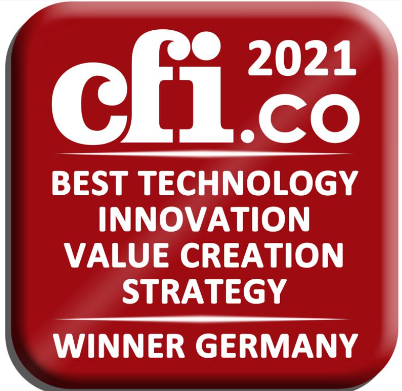 CFI Auszeichnung Beste Technologie-Innovations-Wertschöpfungsstrategie Deutschland